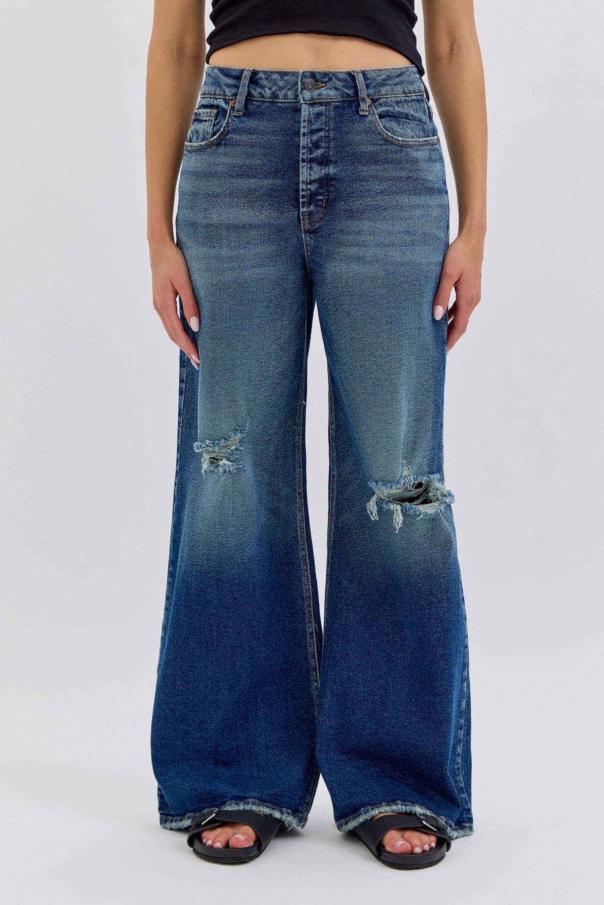 Cello Dark Wide Leg Denim