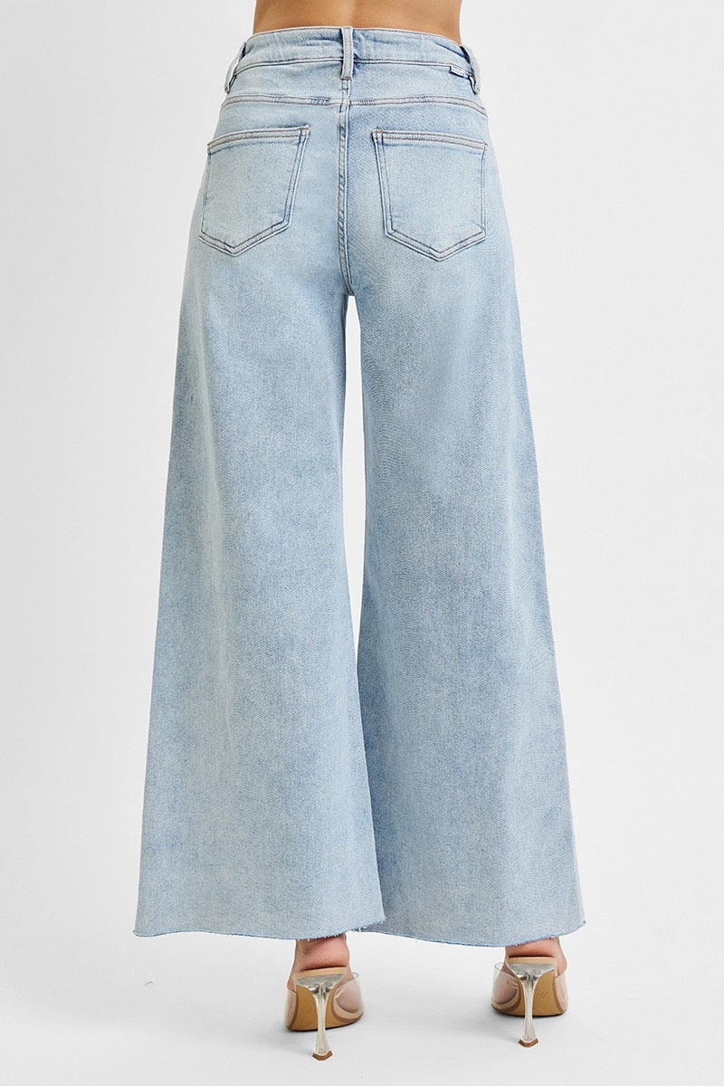 Risen Light Wash Palazzo Denim