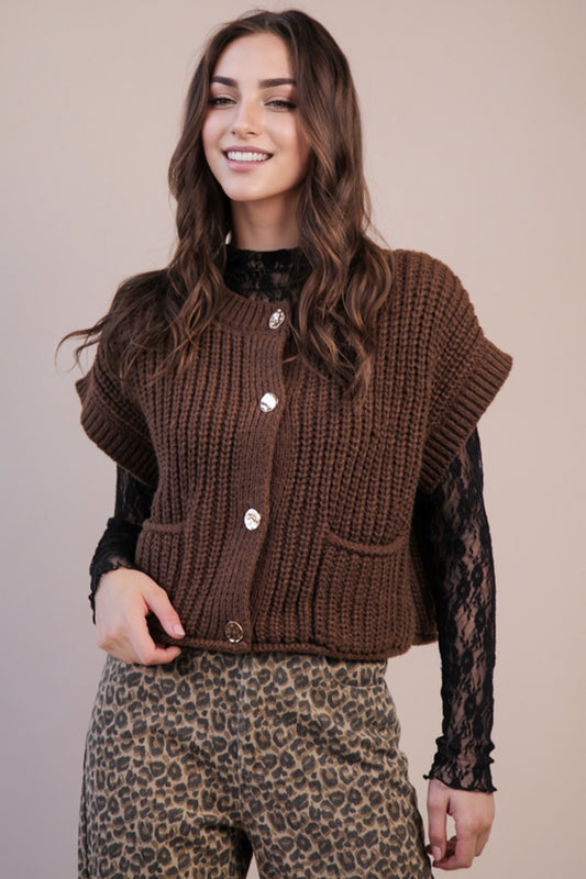 Chunky Knit Sweater Vest/Top