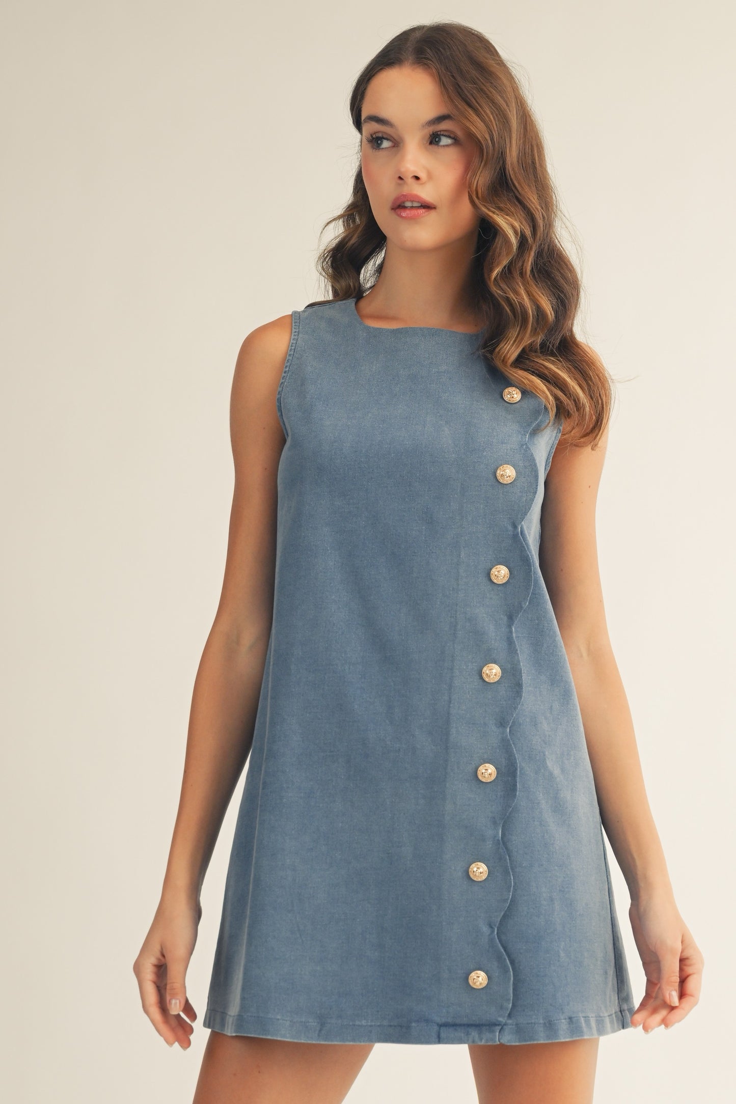 Vintage Wash Button Dress