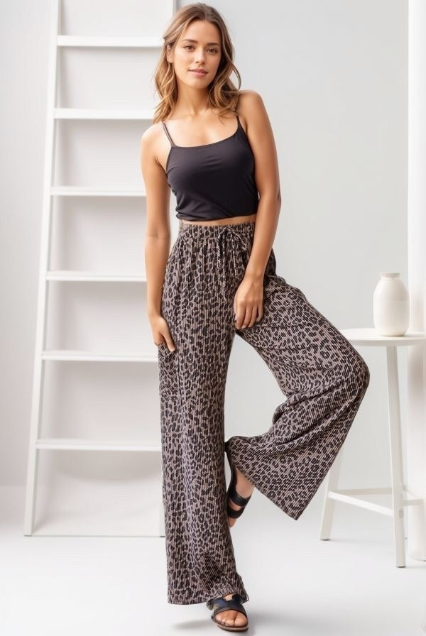 Ribbed Print Pants