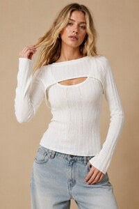 PeekAboo Cable Knit Top