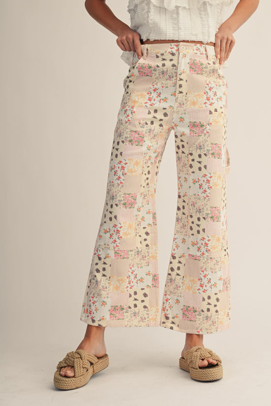 Vintage Floral Patchwork Pants