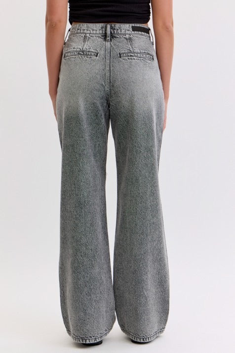Grey Wash Wide Leg Denim