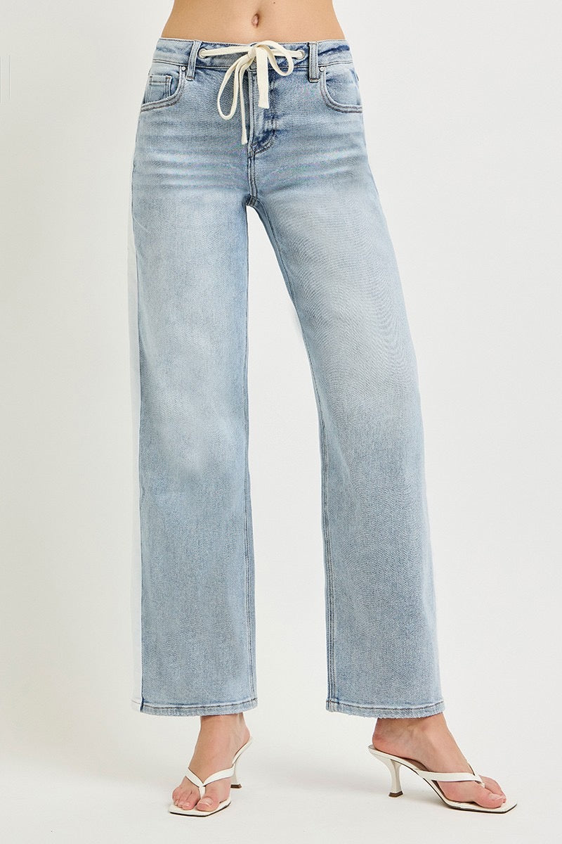 Risen Slouchy Contrast Denim