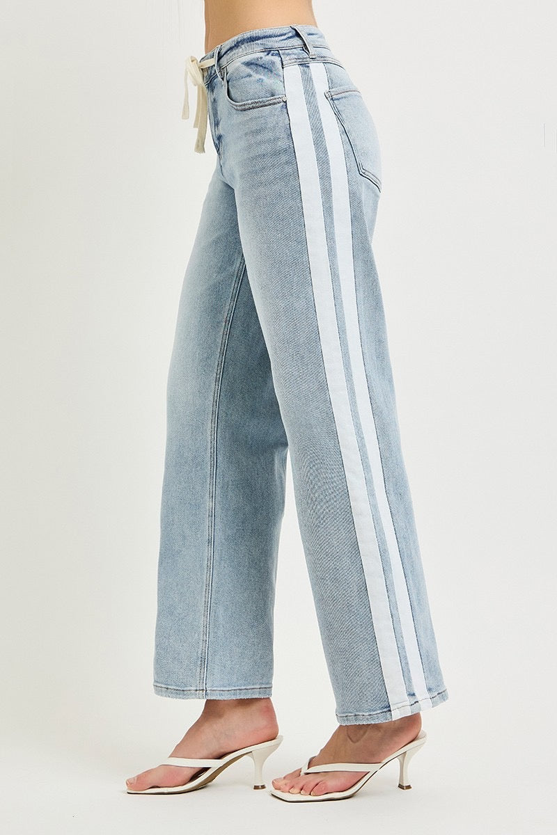 Risen Slouchy Contrast Denim