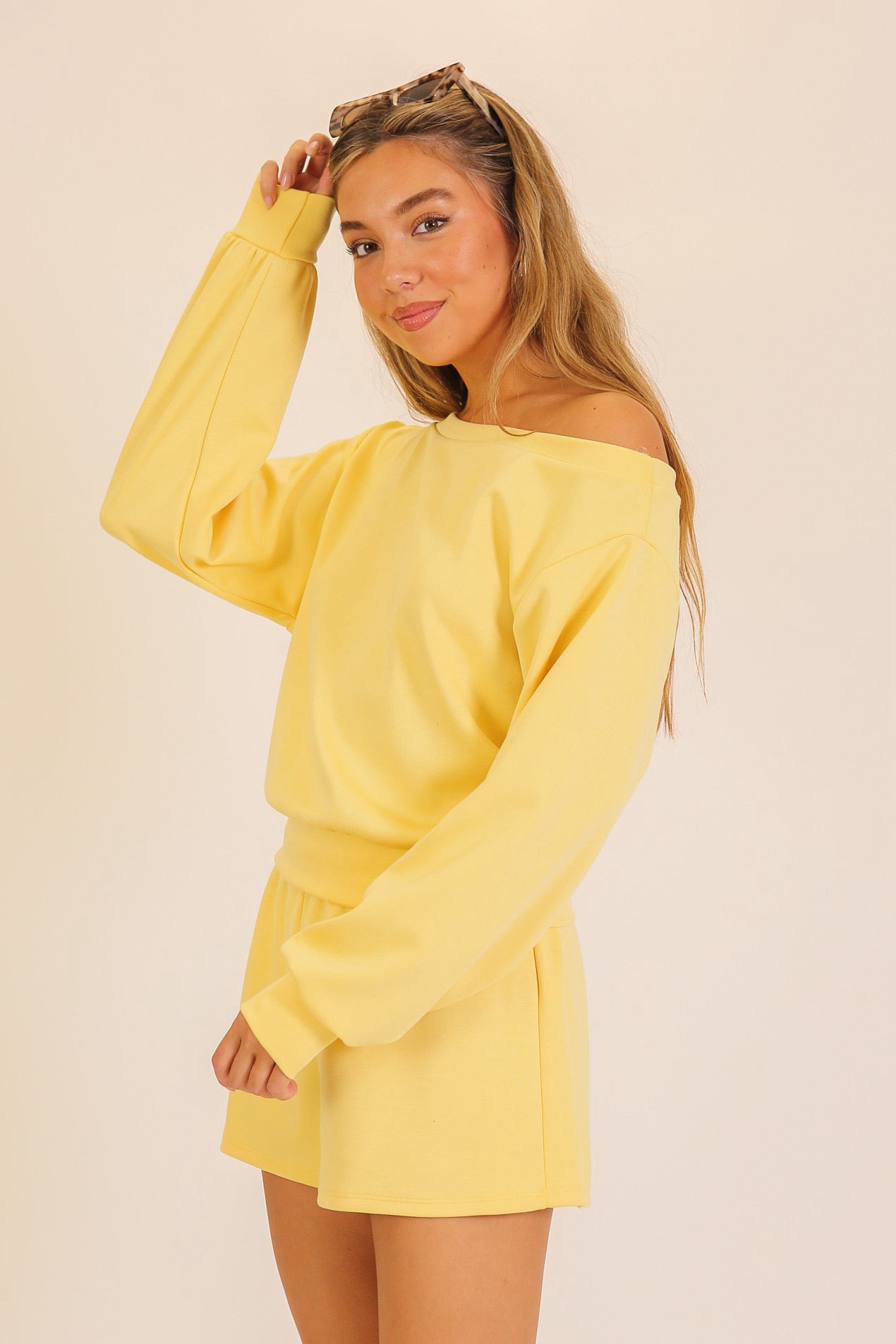 Off Shoulder Shorts Set