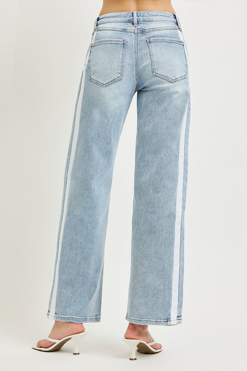 Risen Slouchy Contrast Denim