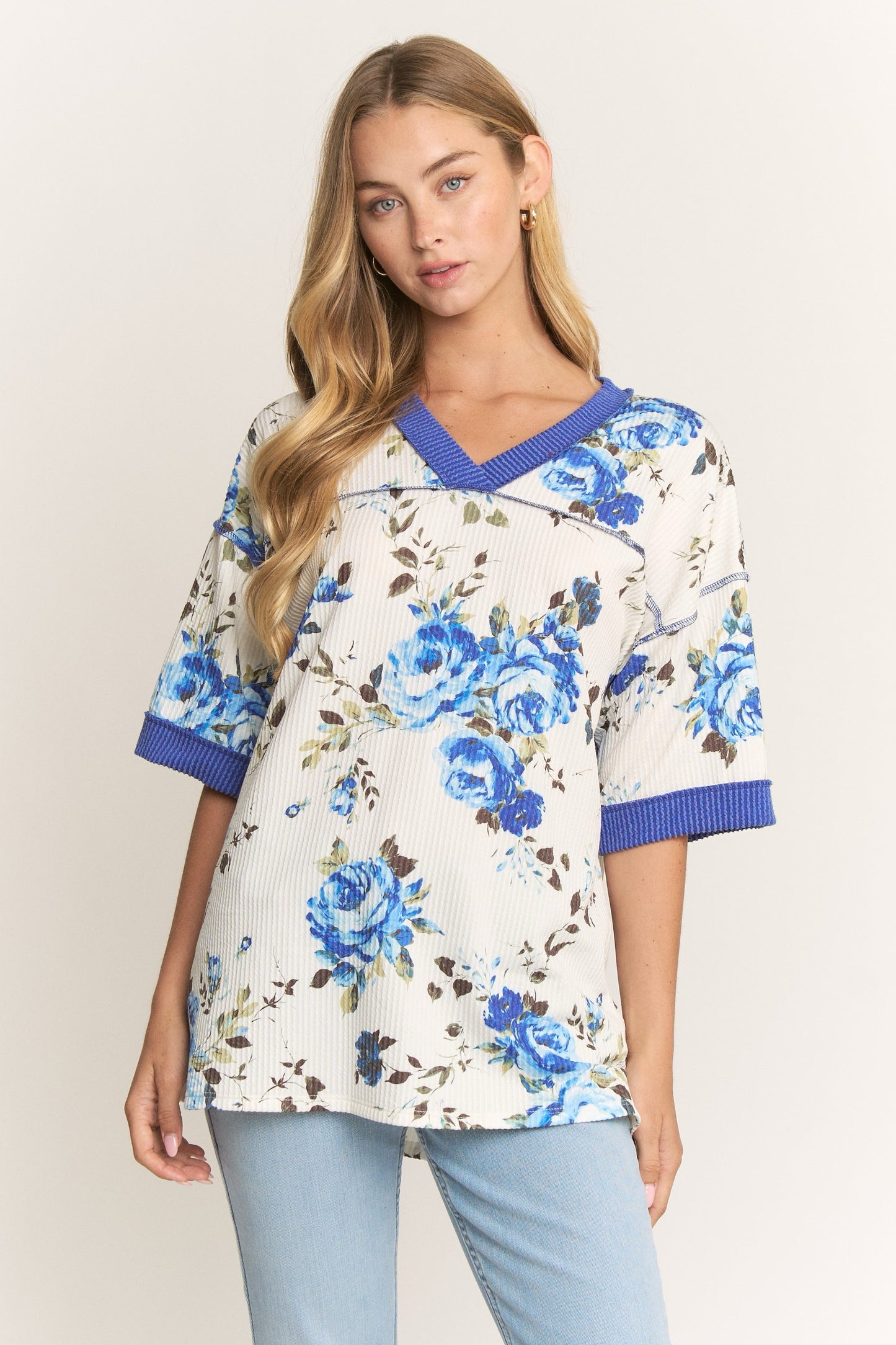 Bold Contrast Floral Top