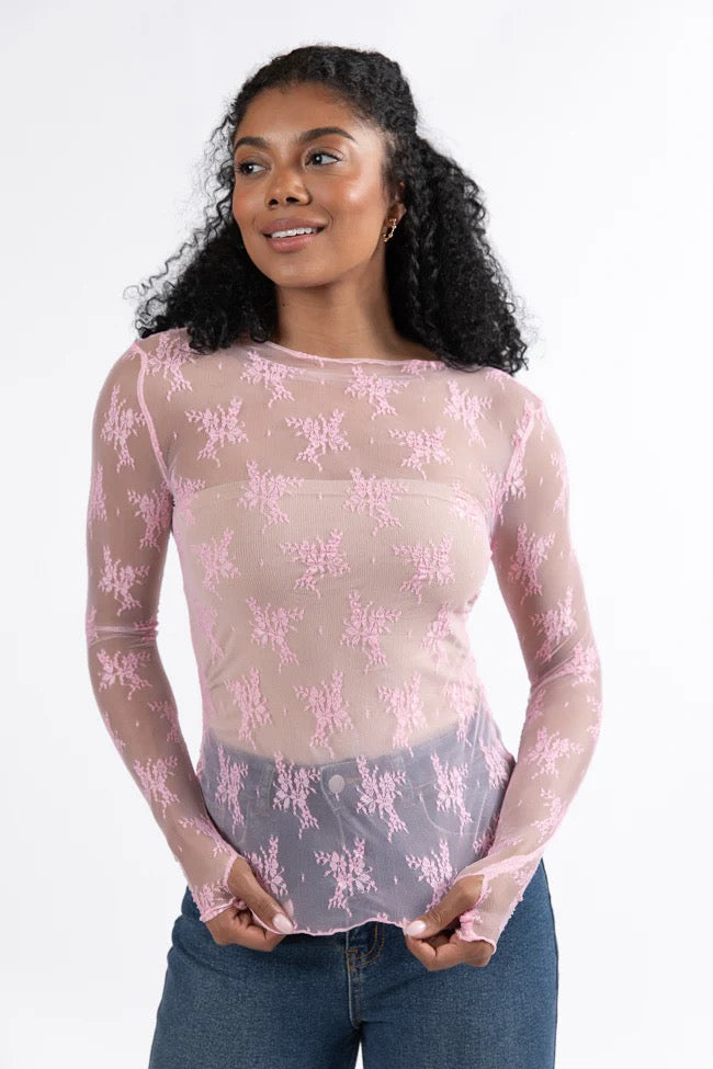 Blush Long Sleeve Layering Top
