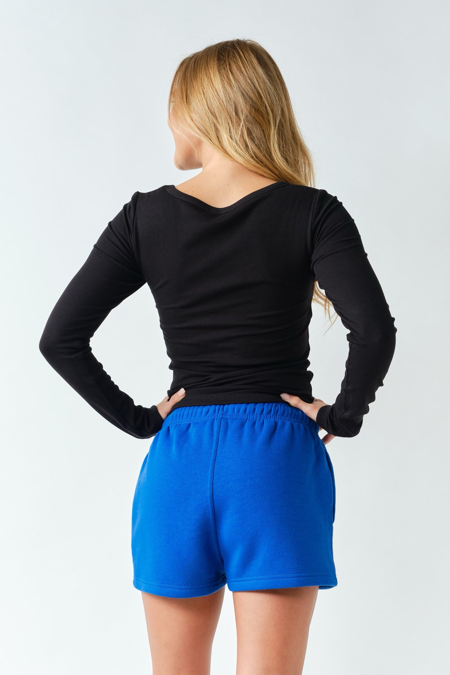 Micro-ribbed Built-in Bra Long Sleeve Tops