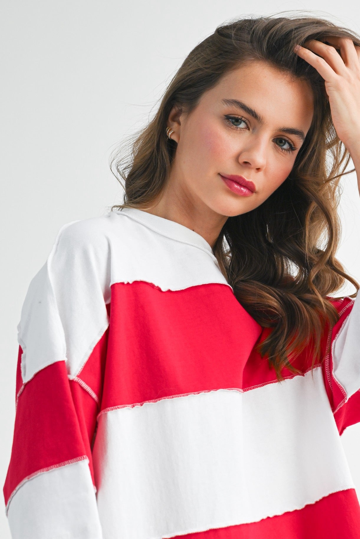Stripe Long Sleeve Pullover Top
