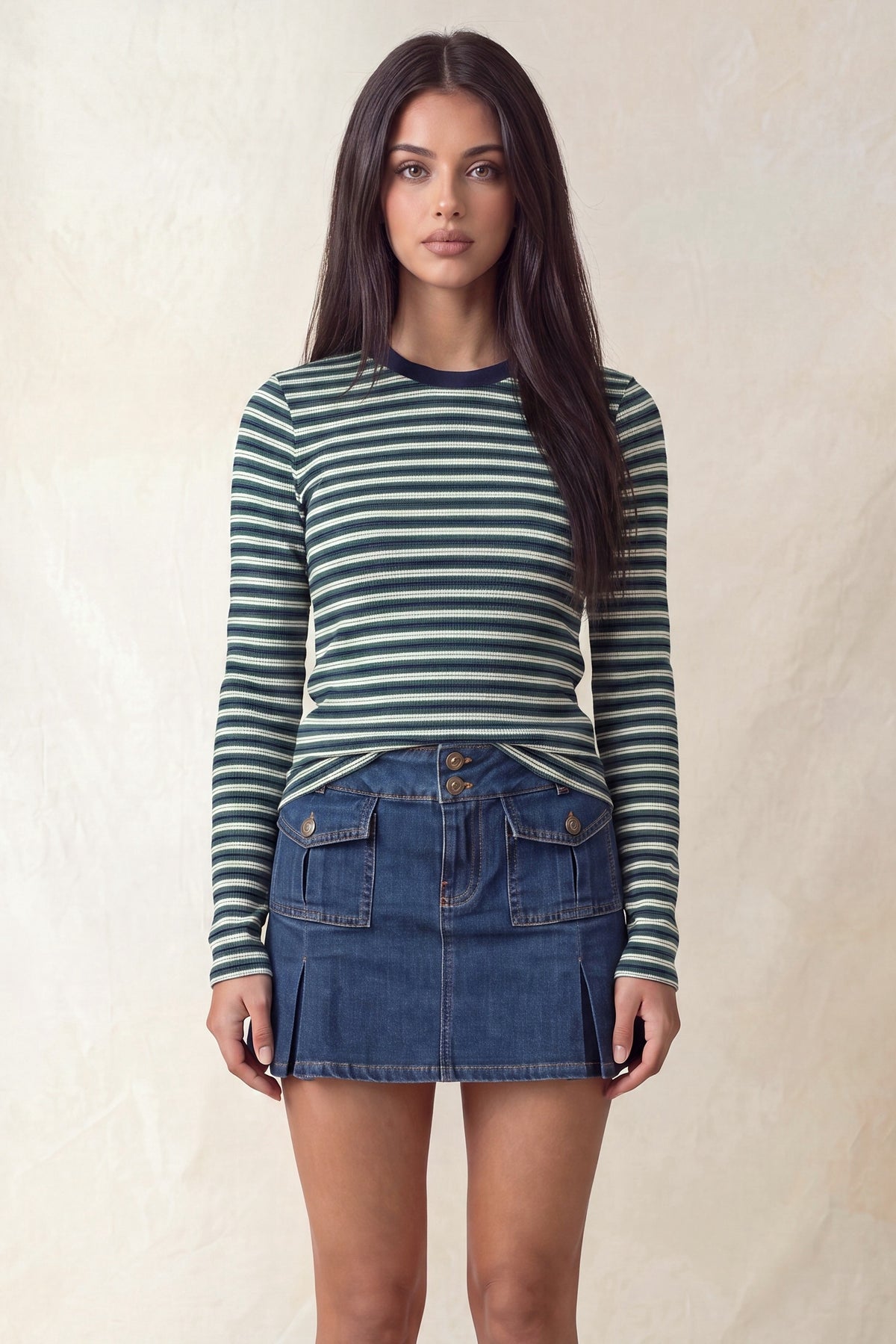 Stripe Long Sleeve Tops