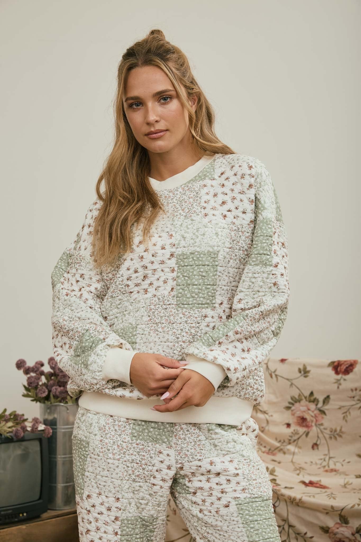 Quilted Floral Lounge Set