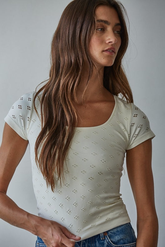 Seamless Eyelet Top