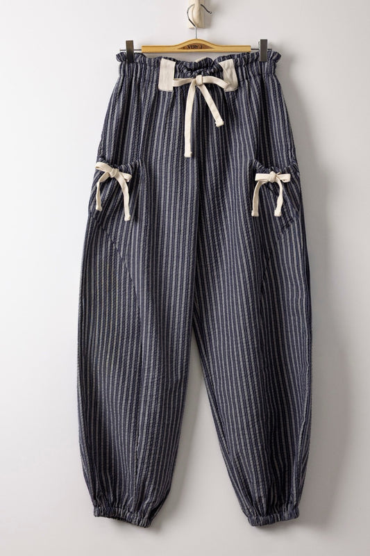Navy Stripe Jogger Pants