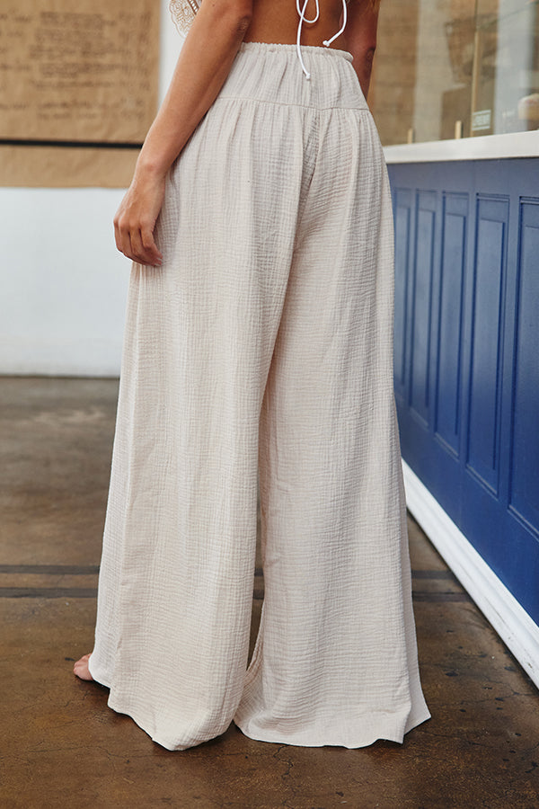Draped Wide Leg Pants
