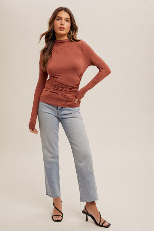 Ruched Mock Top